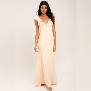 Lulus Perfect Opportunity Pale Blush Maxi Dress XS, perfect wedding guest dress